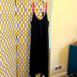 NY Collection- black/ hot pink spaghetti strap dress